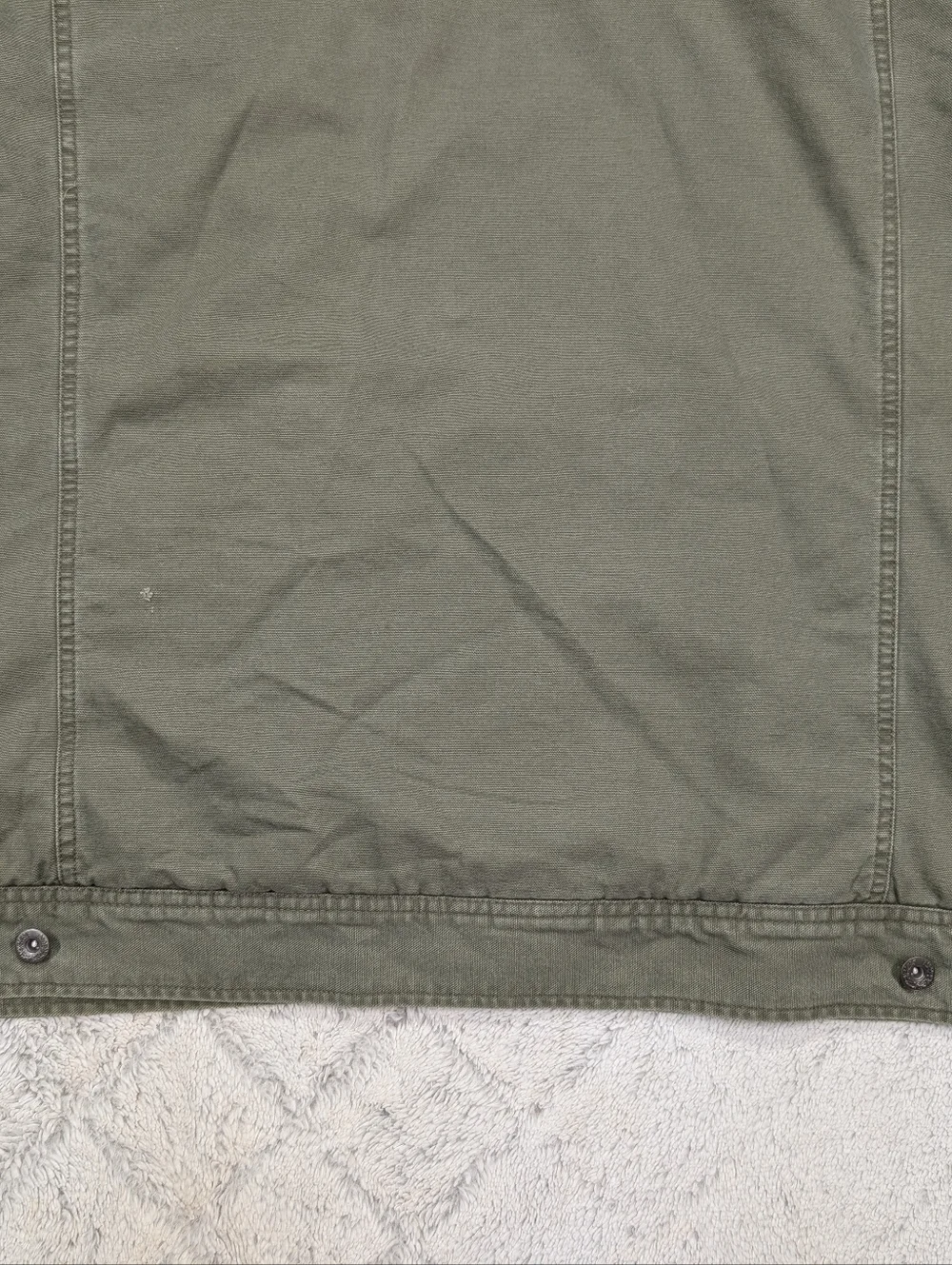 Woolrich Jacket Mens XXL Green Barn Chore Coat Canvas Sherpa Lined Rugged Work